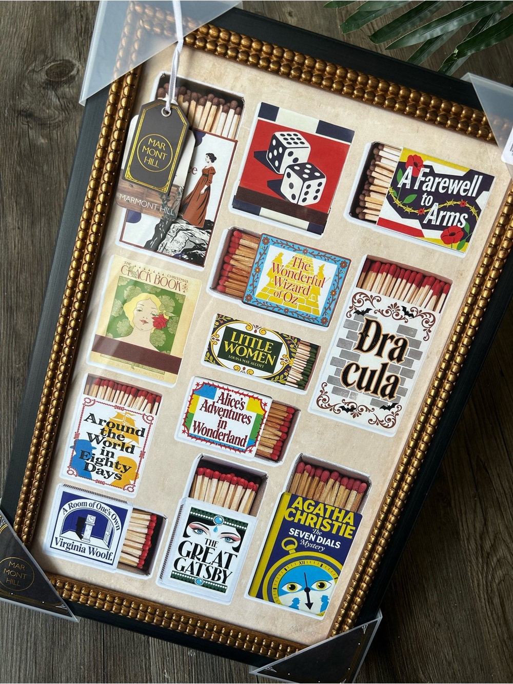 Marmont Hill Framed Vintage Matchbook Art Collage Print Home Wall Art 18”X12”
